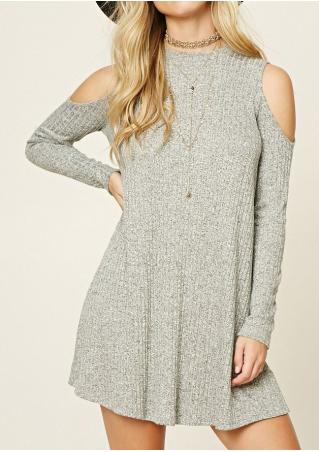 Off Shoulder Knitted Mini Dress Without Necklace