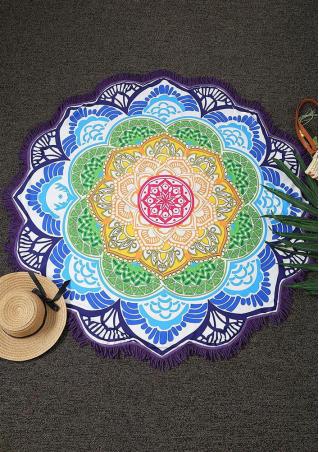 Mandala Lotus Flower Shape Picnic Blanket