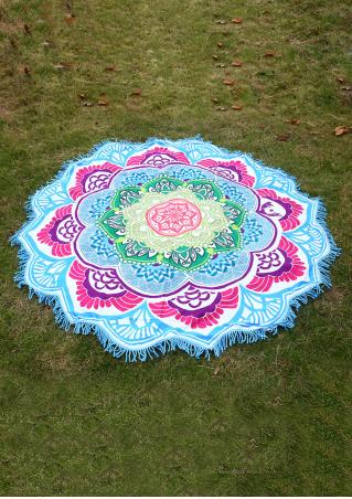 Mandala Lotus Flower Picnic Blanket