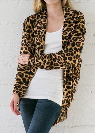 Leopard Printed Long Sleeve Cardigan