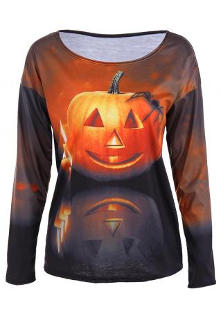 Halloween Pumpkin Printed T-Shirt