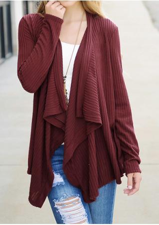 Long Sleeve Loose Cardigan Without Necklace