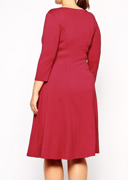 Solid Plus Size Casual Dress Fairyseason