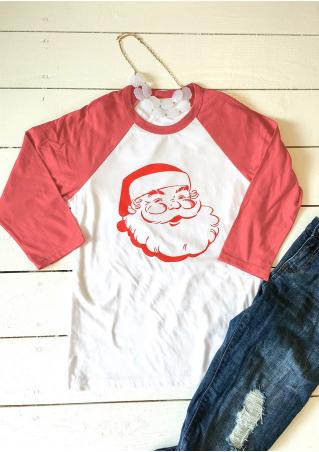 Christmas Santa Claus Printed O-Neck T-Shirt