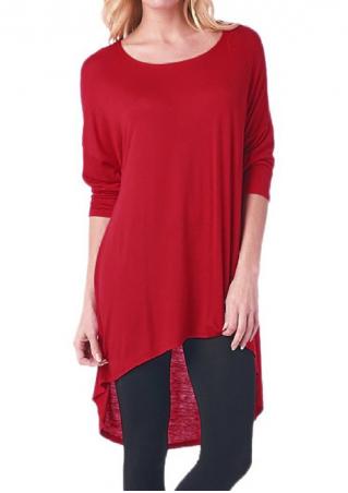 Solid Asymmetric Loose Blouse