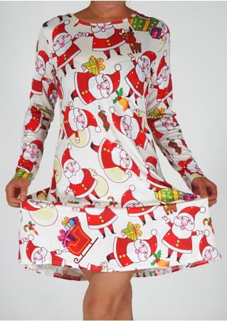 Christmas Santa Printed Casual Dress