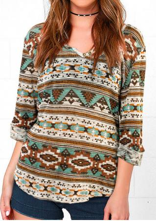 Printed Slim Sweater Without Necklace