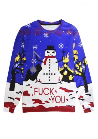 Snowman Printed Casual Sweatshirt