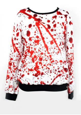 Halloween Blood Skull Printed Sweatshirt