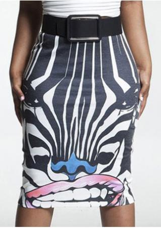 Animal Printed Knee-Length Skirt