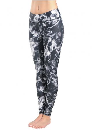 Abstract Smog Printed Stretchy Leggings