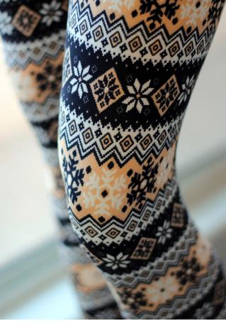 Christmas Snowflake Printed Skinny Leggings