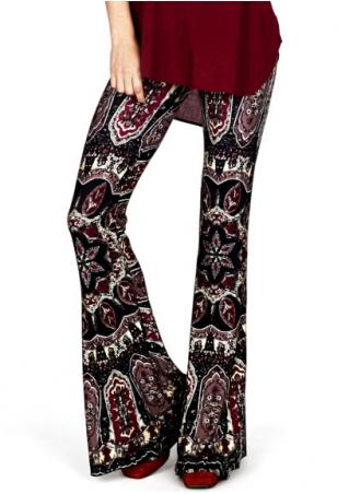 Printed Stretchy Flare Pants