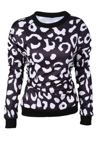 Leopard Printed Long Sleeve Sweatshirt