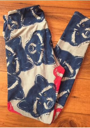 Small Raccoon Printed Skinny Leggings