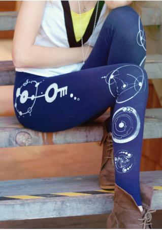 Circle Key Printed Skinny Leggings