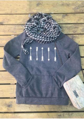 Arrow Printed Casual Sweatshirt Without Scalf