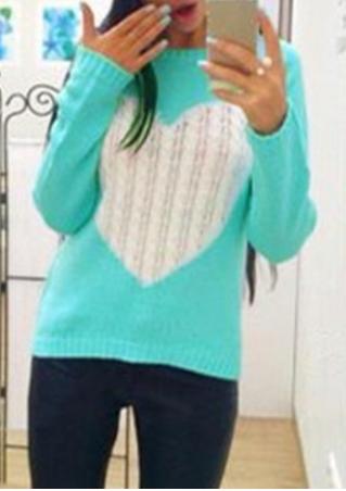Heart knitted Long Sleeve Sweater