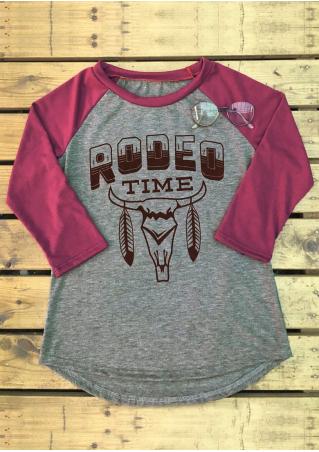 RODEO TIME Cattle Printed Asymmetric T-Shirt