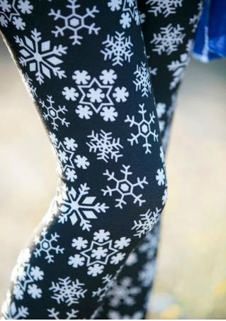 Christmas Snowflake Printed Stretchy Skinny Leggings