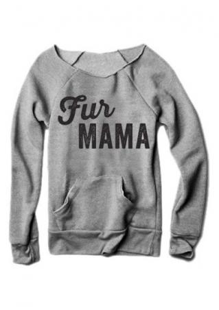 Fur MAMA Printed Kangaroo Pocket Sweatshirt