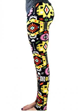 Printed Ankle-Length Stretchy Leggings