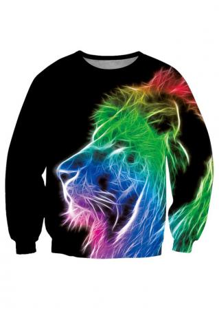 Lion Printed Long Sleeve Sweatshirt