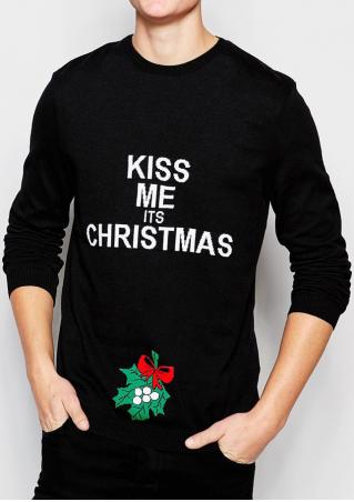 KISS ME ITS CHRISTMAS Printed Sweatshirt