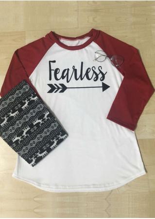 Fearless Arrow Printed Splicing T-Shirt