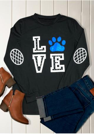 LOVE Paw Printed Blouse
