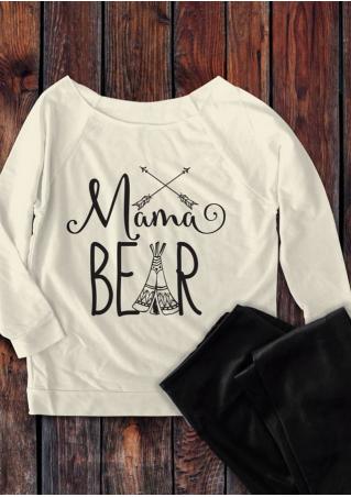 Mama BEAR Arrow Printed O-Neck Sweatshirt