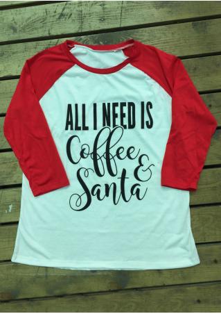 Christmas Letter Printed Casual T-Shirt