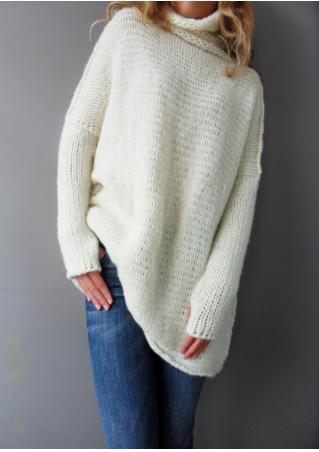 Solid Long Sleeve Chic Sweater