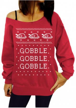 GOBBLE Turkey Printed Sweatshirt