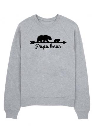 Papa Bear Arrow Printed Long Sleeve Sweatshirt