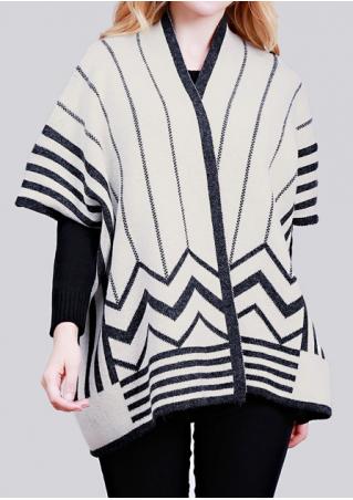 Striped Knitted Batwing SLeeve Cardigan