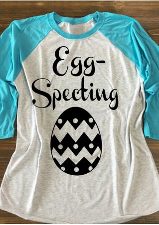 Egg Specting Printed Splicing T-Shirt