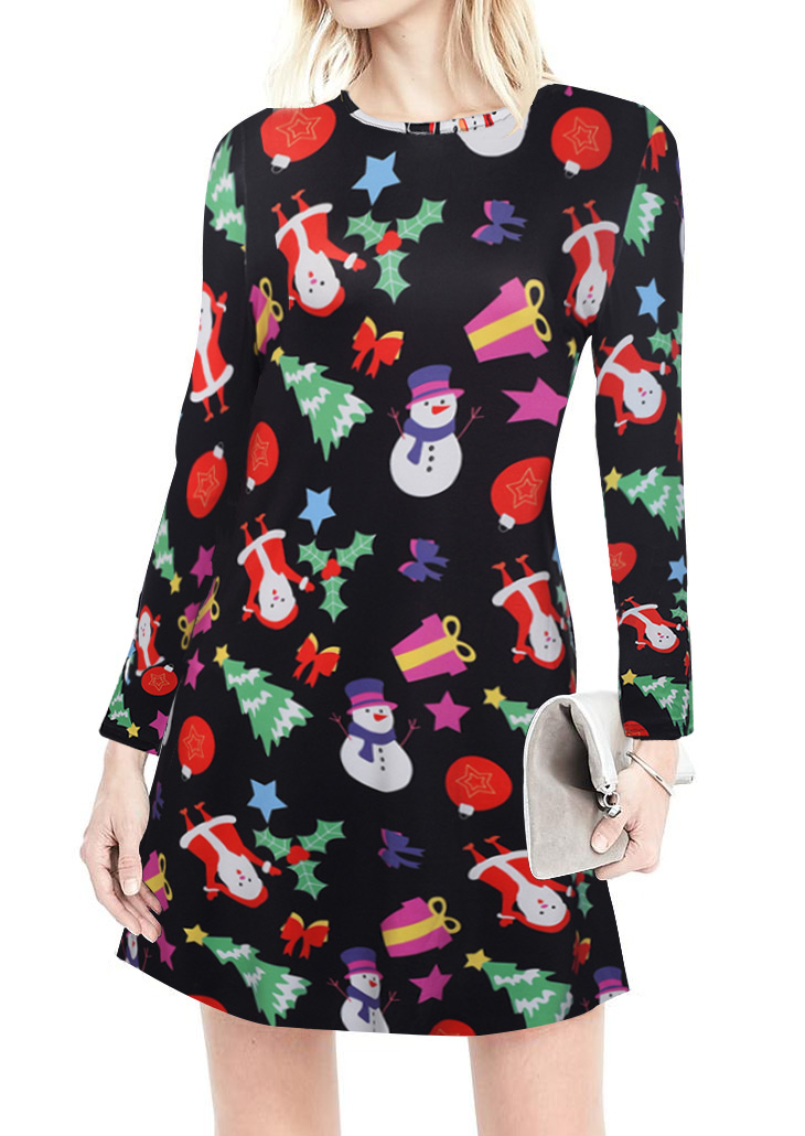 christmas printed casual dress fairyseason christmas printed casual dress fairyseason