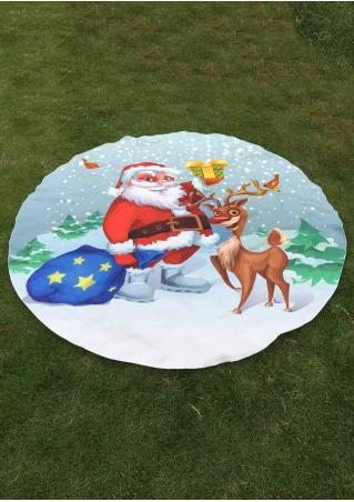 Christmas Santa Claus Reindeer Picnic Blanket