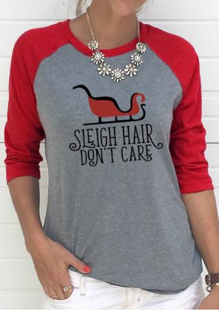 SLEIGH HAIR DON'T CARE Baseball T-Shirt Without Necklace