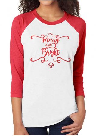 Merry And Bright O-Neck Baseball T-Shirt