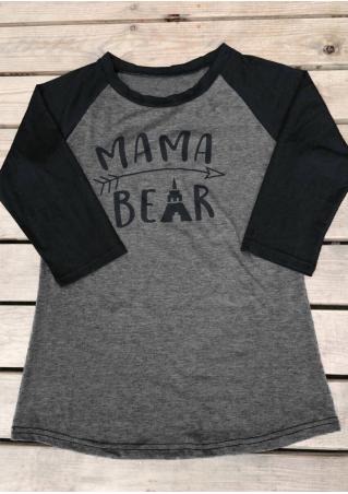 MAMA BEAR Arrow O-Neck Baseball T-Shirt