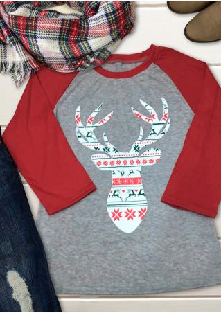 Christmas Reindeer Baseball T-Shirt