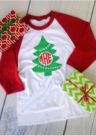Christmas Tree & Reindeer & Hat MRE Baseball T-Shirt