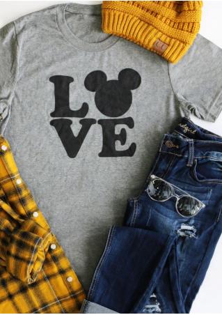 LOVE Mickey Mouse Short Sleeve T-Shirt