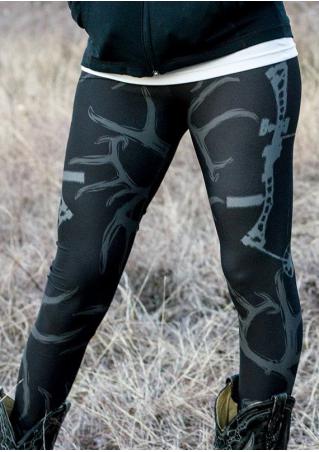 Antler Printed Stretchy Skinny Leggings