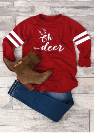 Christmas Oh Deer Striped T-Shirt