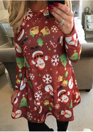 Christmas Tree Santa Claus Snowman Mini Dress