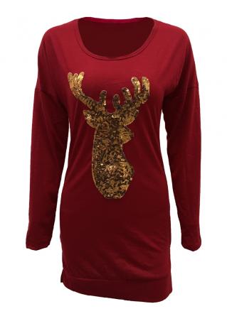 Christmas Sequined Reindeer T-Shirt