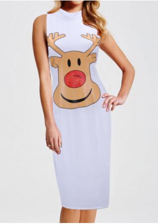 Christmas Cartoon Reindeer Bodycon dress